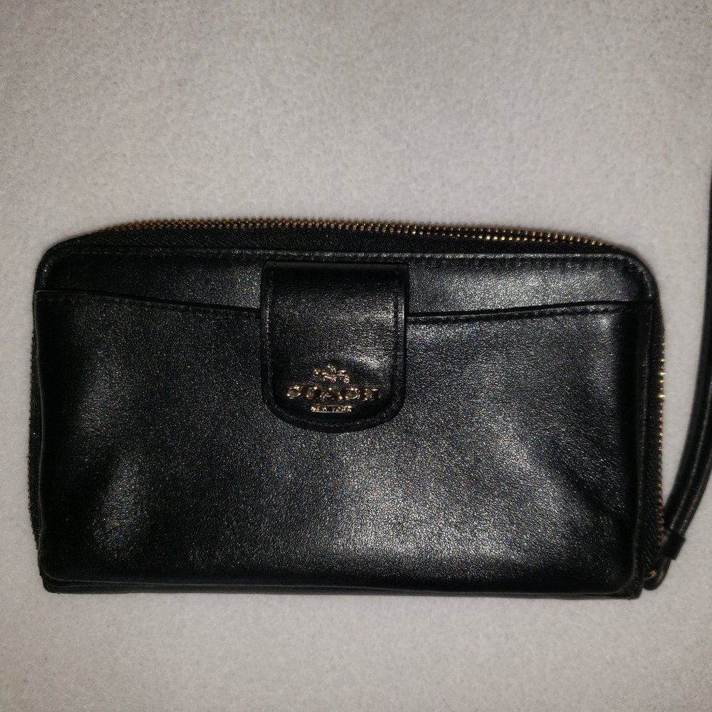 Coach Vintage Zip-Around Wallet with Flap Closure &  Wristlet Strap